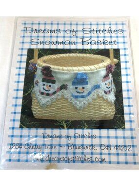Handcrafted Dreams Of Stitches Snowman Basket Kit